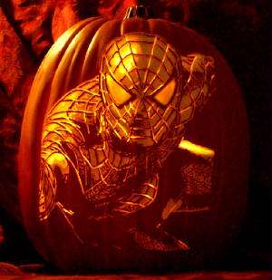 spider man pumpkin carving pattern by the pumpkin geek